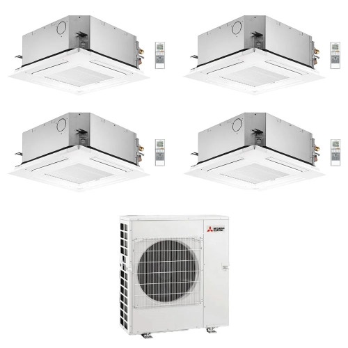 Immagine di Mitsubishi SLZ-M Cassetta a 4 vie R32 Climatizzatore a cassetta quadri split inverter | unità esterna 8.3 kW unità interne 9000+9000+9000+9000 BTU MXZ-4F83VFHZ+SLZ-M[25|25|25|25]FA2