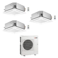 Immagine di Mitsubishi SLZ-M Cassetta a 4 vie R32 Climatizzatore a cassetta trial split inverter | unità esterna 8.3 kW unità interne 9000+9000+12000 BTU MXZ-4F83VFHZ+SLZ-M[25|25|35]FA2