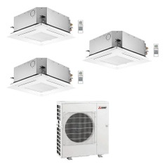 Immagine di Mitsubishi SLZ-M Cassetta a 4 vie R32 Climatizzatore a cassetta trial split inverter | unità esterna 8.3 kW unità interne 9000+9000+9000 BTU MXZ-4F83VFHZ+SLZ-M[25|25|25]FA2