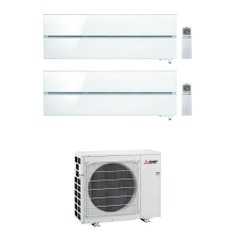 Immagine di Mitsubishi MSZ-LN Kirigamine Style R32 Climatizzatore a parete dual split inverter Wi-Fi pearl white | unità esterna VFHZ 5.3 kW unità interne 9000+9000 BTU MXZ-2F53VFHZ+MSZ-LN[25|25]VG2V