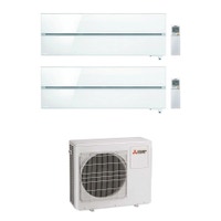 Immagine di Mitsubishi MSZ-LN Kirigamine Style R32 Climatizzatore a parete dual split inverter Wi-Fi pearl white | unità esterna 8 kW unità interne 9000+9000 BTU MXZ-4F80VF+MSZ-LN[25|25]VG2V