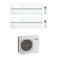 Immagine di Mitsubishi MSZ-LN Kirigamine Style R32 Climatizzatore a parete dual split inverter Wi-Fi pearl white | unità esterna 7.2 kW unità interne 9000+12000 BTU MXZ-4F72VF+MSZ-LN[25|35]VG2V