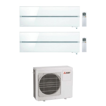 Immagine di Mitsubishi MSZ-LN Kirigamine Style R32 Climatizzatore a parete dual split inverter Wi-Fi pearl white | unità esterna 5.4 kW unità interne 9000+9000 BTU MXZ-3F54VF+MSZ-LN[25|25]VG2V