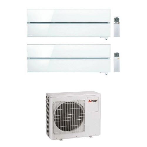 Immagine di Mitsubishi MSZ-LN Kirigamine Style R32 Climatizzatore a parete dual split inverter Wi-Fi pearl white | unità esterna 8 kW unità interne 12000+18000 BTU MXZ-4F80VF+MSZ-LN[35|50]VG2V