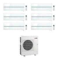 Immagine di Mitsubishi MSZ-LN Kirigamine Style R32 Climatizzatore a parete esa split inverter Wi-Fi pearl white | unità esterna 12 kW unità interne 9000+9000+9000+9000+9000+9000 BTU MXZ-6F120VF+MSZ-LN[25|25|25|25|25|25]VG2V