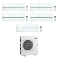 Immagine di Mitsubishi MSZ-LN Kirigamine Style R32 Climatizzatore a parete penta split inverter Wi-Fi pearl white | unità esterna 12 kW unità interne 9000+9000+9000+9000+12000 BTU MXZ-6F120VF+MSZ-LN[25|25|25|25|35]VG2V