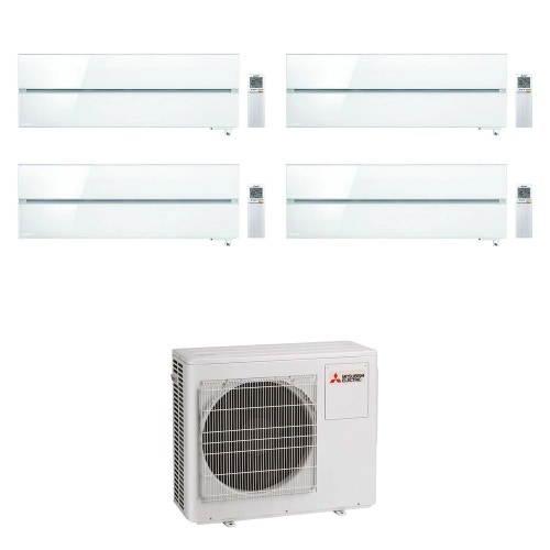 Immagine di Mitsubishi MSZ-LN Kirigamine Style R32 Climatizzatore a parete quadri split inverter Wi-Fi pearl white | unità esterna 10.2 kW unità interne 9000+9000+9000+12000 BTU MXZ-5F102VF+MSZ-LN[25|25|25|35]VG2V