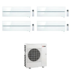 Immagine di Mitsubishi MSZ-LN Kirigamine Style R32 Climatizzatore a parete quadri split inverter Wi-Fi pearl white | unità esterna 8.3 kW unità interne 9000+9000+9000+9000 BTU MXZ-4F83VFHZ+MSZ-LN[25|25|25|25]VG2V