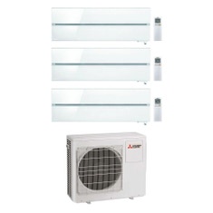 Immagine di Mitsubishi MSZ-LN Kirigamine Style R32 Climatizzatore a parete trial split inverter Wi-Fi pearl white | unità esterna 8 kW unità interne 9000+12000+18000 BTU MXZ-4F80VF+MSZ-LN[25|35|50]VG2V