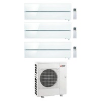 Immagine di Mitsubishi MSZ-LN Kirigamine Style R32 Climatizzatore a parete trial split inverter Wi-Fi pearl white | unità esterna 8.3 kW unità interne 9000+18000+18000 BTU MXZ-4F83VFHZ+MSZ-LN[25|50|50]VG2V