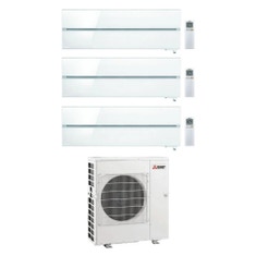 Immagine di Mitsubishi MSZ-LN Kirigamine Style R32 Climatizzatore a parete trial split inverter Wi-Fi pearl white | unità esterna 8.3 kW unità interne 9000+9000+9000 BTU MXZ-4F83VFHZ+MSZ-LN[25|25|25]VG2V