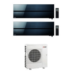 Immagine di Mitsubishi MSZ-LN Kirigamine Style R32 Climatizzatore a parete dual split inverter Wi-Fi onyx black | unità esterna 8.3 kW unità interne 9000+9000 BTU MXZ-4F83VFHZ+MSZ-LN[25|25]VG2B