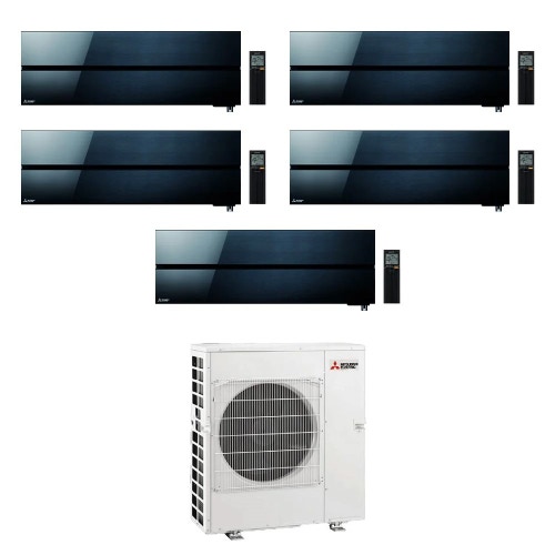 Immagine di Mitsubishi MSZ-LN Kirigamine Style R32 Climatizzatore a parete penta split inverter Wi-Fi onyx black | unità esterna 12 kW unità interne 9000+9000+9000+12000+12000 BTU MXZ-6F120VF+MSZ-LN[25|25|25|35|35]VG2B