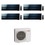 Immagine di Mitsubishi MSZ-LN Kirigamine Style R32 Climatizzatore a parete quadri split inverter Wi-Fi onyx black | unità esterna 10.2 kW unità interne 9000+9000+9000+9000 BTU MXZ-5F102VF+MSZ-LN[25|25|25|25]VG2B