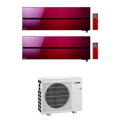 Immagine di Mitsubishi MSZ-LN Kirigamine Style R32 Climatizzatore a parete dual split inverter Wi-Fi ruby red | unità esterna VFHZ 5.3 kW unità interne 9000+12000 BTU MXZ-2F53VFHZ+MSZ-LN[25|35]VG2R