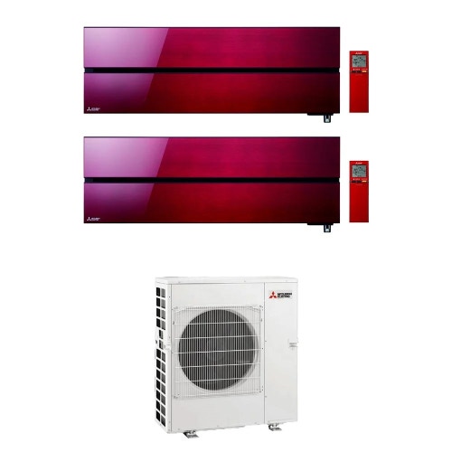Immagine di Mitsubishi MSZ-LN Kirigamine Style R32 Climatizzatore a parete dual split inverter Wi-Fi ruby red | unità esterna 8.3 kW unità interne 12000+12000 BTU MXZ-4F83VFHZ+MSZ-LN[35|35]VG2R