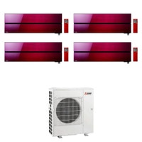 Immagine di Mitsubishi MSZ-LN Kirigamine Style R32 Climatizzatore a parete quadri split inverter Wi-Fi ruby red | unità esterna 12 kW unità interne 9000+9000+9000+9000 BTU MXZ-6F120VF+MSZ-LN[25|25|25|25]VG2R