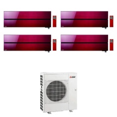 Immagine di Mitsubishi MSZ-LN Kirigamine Style R32 Climatizzatore a parete quadri split inverter Wi-Fi ruby red | unità esterna 12 kW unità interne 12000+12000+12000+12000 BTU MXZ-6F120VF+MSZ-LN[35|35|35|35]VG2R