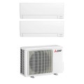 Immagine di Mitsubishi MSZ-AY R32 Climatizzatore a parete dual split inverter Wi-Fi bianco | unità esterna 5.3 kW unità interne 7000+15000 BTU MXZ-2F53VF+MSZ-AY[20|42]VGKP