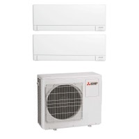 Immagine di Mitsubishi MSZ-AY R32 Climatizzatore a parete dual split inverter Wi-Fi bianco | unità esterna 8 kW unità interne 5000+5000 BTU MXZ-4F80VF+MSZ-AY[15|15]VGKP