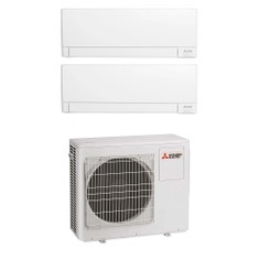 Immagine di Mitsubishi MSZ-AY R32 Climatizzatore a parete dual split inverter Wi-Fi bianco | unità esterna 8 kW unità interne 7000+15000 BTU MXZ-4F80VF+MSZ-AY[20|42]VGKP