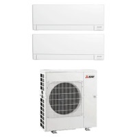 Immagine di Mitsubishi MSZ-AY R32 Climatizzatore a parete dual split inverter Wi-Fi bianco | unità esterna 8.3 kW unità interne 5000+5000 BTU MXZ-4F83VFHZ+MSZ-AY[15|15]VGKP