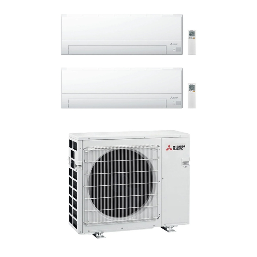 Immagine di Mitsubishi MSZ-BT R32 Climatizzatore a parete dual split inverter Wi-Fi bianco | unità esterna VFHZ 5.3 kW unità interne 7000+12000 BTU MXZ-2F53VFHZ+MSZ-BT[20|35]VGK