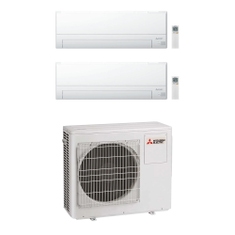 Immagine di Mitsubishi MSZ-BT R32 Climatizzatore a parete dual split inverter Wi-Fi bianco | unità esterna 5.4 kW unità interne 9000+12000 BTU MXZ-3F54VF+MSZ-BT[25|35]VGK