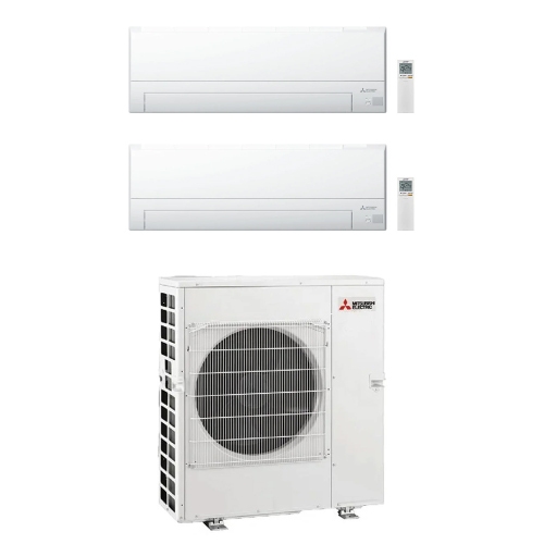 Immagine di Mitsubishi MSZ-BT R32 Climatizzatore a parete dual split inverter Wi-Fi bianco | unità esterna 8.3 kW unità interne 9000+12000 BTU MXZ-4F83VFHZ+MSZ-BT[25|35]VGK