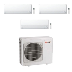 Immagine di Mitsubishi MSZ-BT R32 Climatizzatore a parete trial split inverter Wi-Fi bianco | unità esterna 7.2 kW unità interne 9000+12000+12000 BTU MXZ-4F72VF+MSZ-BT[25|35|35]VGK