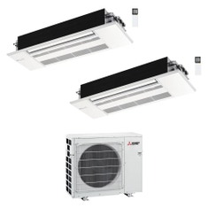 Immagine di Mitsubishi MLZ-KP Cassetta a una via R32 Climatizzatore a cassetta dual split inverter bianco | unità esterna VFHZ 5.3 kW unità interne 7000+7000 BTU MXZ-2F53VFHZ+MLZ-KY[20|20]VG