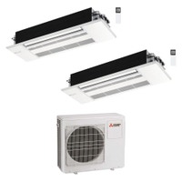 Immagine di Mitsubishi MLZ-KP Cassetta a una via R32 Climatizzatore a cassetta dual split inverter bianco | unità esterna 6.8 kW unità interne 7000+7000 BTU MXZ-3F68VF+MLZ-KY[20|20]VG