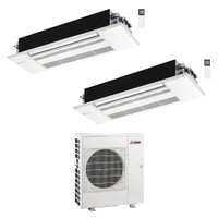 Immagine di Mitsubishi MLZ-KP Cassetta a una via R32 Climatizzatore a cassetta dual split inverter bianco | unità esterna 8.3 kW unità interne 7000+7000 BTU MXZ-4F83VFHZ+MLZ-KY[20|20]VG