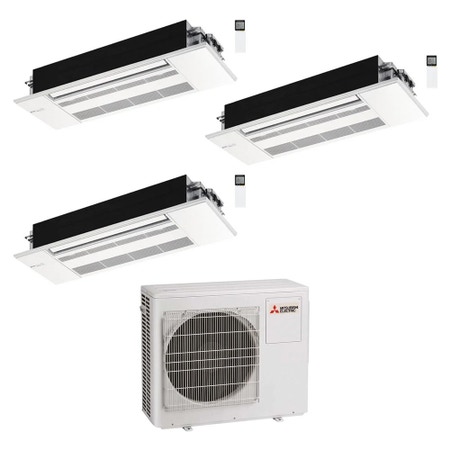 Immagine di Mitsubishi MLZ-KP Cassetta a una via R32 Climatizzatore a cassetta trial split inverter bianco | unità esterna 5.4 kW unità interne 7000+7000+7000 BTU MXZ-3F54VF+MLZ-KY[20|20|20]VG