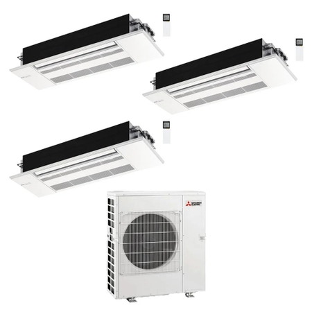 Immagine di Mitsubishi MLZ-KP Cassetta a una via R32 Climatizzatore a cassetta trial split inverter bianco | unità esterna 8.3 kW unità interne 7000+7000+7000 BTU MXZ-4F83VFHZ+MLZ-KY[20|20|20]VG