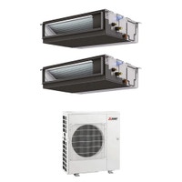 Immagine di Mitsubishi CANALIZZATA MEDIA PREVALENZA commerciale R32 Climatizzatore canalizzabile dual split inverter | unità esterna 8.3 kW unità interne 12000+18000 BTU MXZ-4F83VFHZ+PEAD-M[35|50]JA2