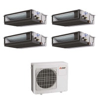 Immagine di Mitsubishi CANALIZZATA MEDIA PREVALENZA commerciale R32 Climatizzatore canalizzabile quadri split inverter | unità esterna 10.2 kW unità interne 12000+12000+12000+18000 BTU MXZ-5F102VF+PEAD-M[35|35|35|50]JA2