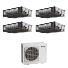 Immagine di Mitsubishi CANALIZZATA MEDIA PREVALENZA commerciale R32 Climatizzatore canalizzabile quadri split inverter | unità esterna 10.2 kW unità interne 12000+12000+12000+12000 BTU MXZ-5F102VF+PEAD-M[35|35|35|35]JA2