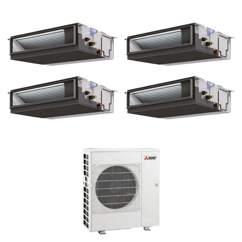 Immagine di Mitsubishi CANALIZZATA MEDIA PREVALENZA commerciale R32 Climatizzatore canalizzabile quadri split inverter | unità esterna 12 kW unità interne 12000+12000+12000+12000 BTU MXZ-6F120VF+PEAD-M[35|35|35|35]JA2