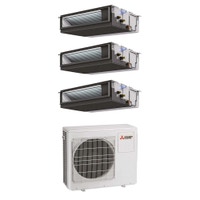 Immagine di Mitsubishi CANALIZZATA MEDIA PREVALENZA commerciale R32 Climatizzatore canalizzabile trial split inverter | unità esterna 10.2 kW unità interne 12000+12000+18000 BTU MXZ-5F102VF+PEAD-M[35|35|50]JA2