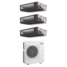 Immagine di Mitsubishi CANALIZZATA MEDIA PREVALENZA commerciale R32 Climatizzatore canalizzabile trial split inverter | unità esterna 8.3 kW unità interne 12000+12000+12000 BTU MXZ-4F83VFHZ+PEAD-M[35|35|35]JA2