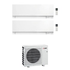 Immagine di Mitsubishi MSZ-EF Kirigamine Zen R32 Climatizzatore a parete dual split inverter Wi-Fi bianco | unità esterna VFHZ 5.3 kW unità interne 7000+7000 BTU MXZ-2F53VFHZ+MSZ-EF[22|22]VGKW