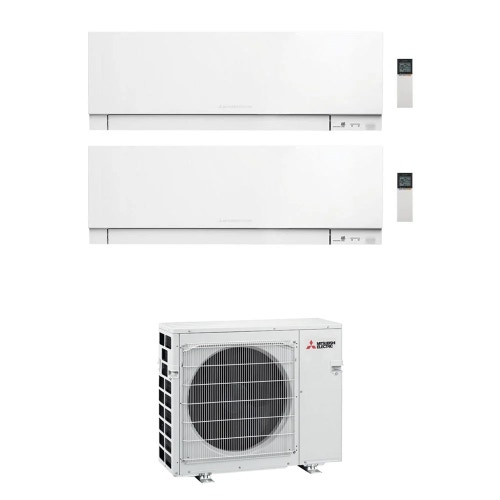 Immagine di Mitsubishi MSZ-EF Kirigamine Zen R32 Climatizzatore a parete dual split inverter Wi-Fi bianco | unità esterna VFHZ 5.3 kW unità interne 5000+12000 BTU MXZ-2F53VFHZ+MSZ-EF[18|35]VGKW