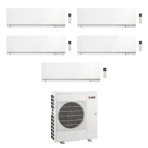 Immagine di Mitsubishi MSZ-EF Kirigamine Zen R32 Climatizzatore a parete penta split inverter Wi-Fi bianco | unità esterna 12 kW unità interne 9000+12000+12000+12000+12000 BTU MXZ-6F120VF+MSZ-EF[25|35|35|35|35]VGKW