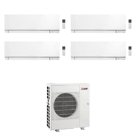 Immagine di Mitsubishi MSZ-EF Kirigamine Zen R32 Climatizzatore a parete quadri split inverter Wi-Fi bianco | unità esterna 12 kW unità interne 5000+5000+5000+5000 BTU MXZ-6F120VF+MSZ-EF[18|18|18|18]VGKW