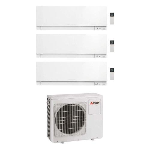 Immagine di Mitsubishi MSZ-EF Kirigamine Zen R32 Climatizzatore a parete trial split inverter Wi-Fi bianco | unità esterna 8 kW unità interne 5000+5000+5000 BTU MXZ-4F80VF+MSZ-EF[18|18|18]VGKW