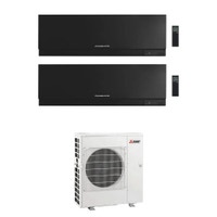 Immagine di Mitsubishi MSZ-EF Kirigamine Zen R32 Climatizzatore a parete dual split inverter Wi-Fi nero | unità esterna 8.3 kW unità interne 18000+18000 BTU MXZ-4F83VFHZ+MSZ-EF[50|50]VGKB