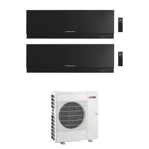 Immagine di Mitsubishi MSZ-EF Kirigamine Zen R32 Climatizzatore a parete dual split inverter Wi-Fi nero | unità esterna 8.3 kW unità interne 9000+9000 BTU MXZ-4F83VFHZ+MSZ-EF[25|25]VGKB