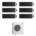 Immagine di Mitsubishi MSZ-EF Kirigamine Zen R32 Climatizzatore a parete esa split inverter Wi-Fi nero | unità esterna 12 kW unità interne 7000+7000+7000+7000+7000+9000 BTU MXZ-6F120VF+MSZ-EF[22|22|22|22|22|25]VGKB