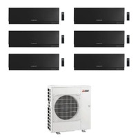 Immagine di Mitsubishi MSZ-EF Kirigamine Zen R32 Climatizzatore a parete esa split inverter Wi-Fi nero | unità esterna 12 kW unità interne 7000+7000+7000+9000+9000+12000 BTU MXZ-6F120VF+MSZ-EF[22|22|22|25|25|35]VGKB